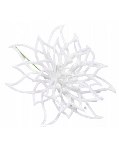 Kwiat Brokatowy Biały Na Druciku