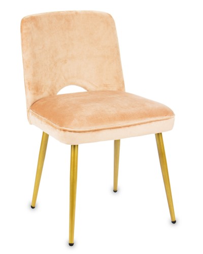 Krzesło Aksamitne Brzoskwiniowe