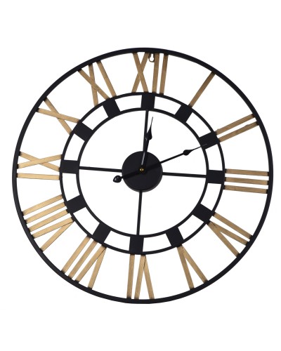 Zegar Ścienny Czarno-Złoty