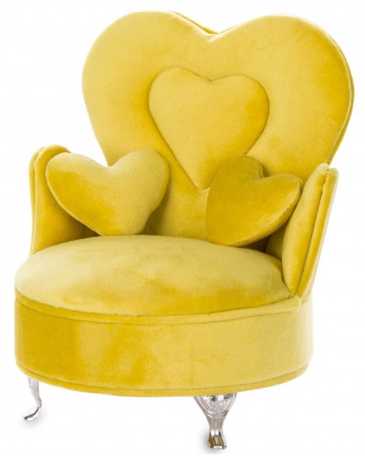 Szkatułka Na Biżuterię Żółta Fotel