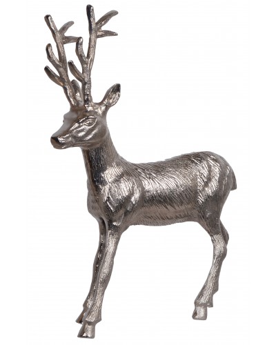 Renifer Metalowy Srebrny Figurka 46cm