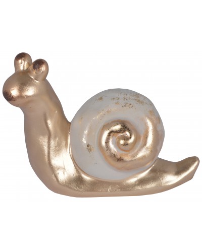 Ślimak Figurka Ceramiczna Ogrodowa Złota Duża