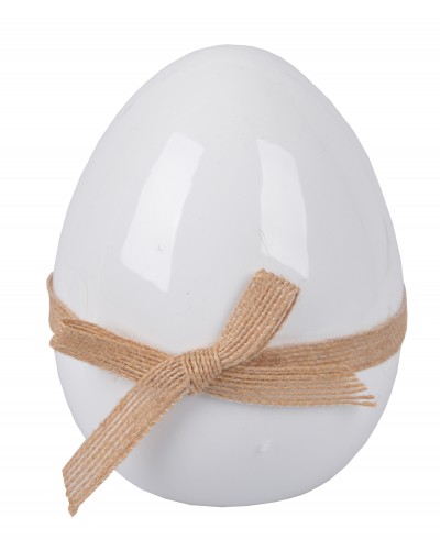 Jajko Ze Wstążką Ceramiczne Białe Wielkanoc Duże