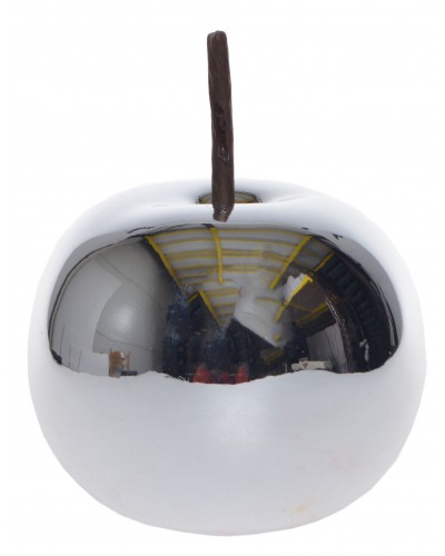 Jabłko Ceramiczne Srebrne Figurka Dekoracja