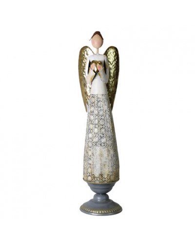 Figurka Anioł W Kremowej Sukience Duży
